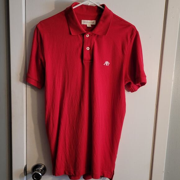 AEROPOSTALE Red Polo Shirt Sz M Cotton Classic Short Sleeve Casual Preppy Golf - Picture 1 of 9